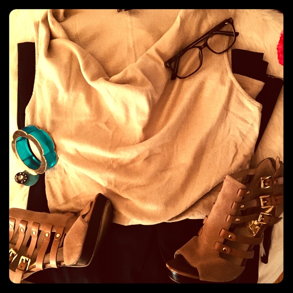 Maternity Michael Stars Gold Draped Neckline!